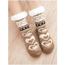 Fuzzy Short Socks Women Winter Heart Funny Cute Kawaii Non Slip Cartoon Sleeping Soft Comfy Female Floor Slippers Sock Designer