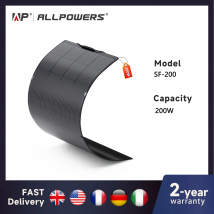 ALLPOWERS Elektrownia balkonowa 200 W / 100 W Elastyczny panel słoneczny IP68 Ogniwo słoneczne Ładowarka słoneczna Fotowoltaika 12 V/32 V poza siecią dla RV