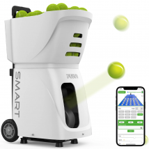 Tennis Ball Machine, PUSUN PT-Smart Tennis Ball Launcher for All Level Tennis Players, 100+Ball Capacity,4-6hs Working Time