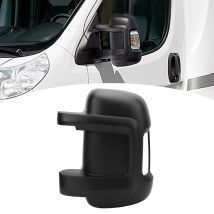 1 Stück vorne links/rechts Auto-Rückspiegel-Abdeckkappe, schützende hochfeste Seitenspiegel-Abdeckungsverkleidung für Fiat Ducato 250 ab 2006, Schwarz