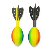 1Pc 29 centimetri Arcobaleno Schiuma A Spirale Razzo Calcio A Mano Lancio Giocattolo All'aperto Dardcette A Lunga Distanza Giocattolo Integrativo Divertimento Gioco di Lancio