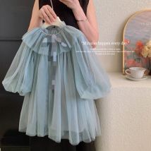 Girls' Spring and Autumn New Western Style Super Fairy Little Girl Mori Style Princess Dress