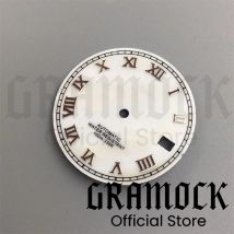 Gramock29mm Watch Dial White Pearl Sunburst Blue Pink Brown With Silver Roman Index Fit NH35 Movement Men Watch Replacement Part