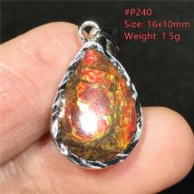 Natürliche Ammoniten Ammolite Anhänger Schmuck Für Frauen Mann Healing Luck Geschenk Rot Grün Kristall Silber Perlen Reiki Edelstein AAAAA