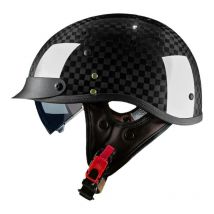 2025 C-Riding Komfortables Design Kohlefaser-Motorradhelm Half Face Leichtes DOT-zertifiziertes Antibeschlag-Visier