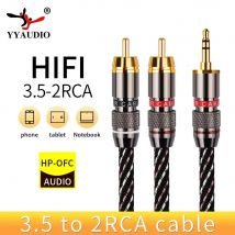 Yyaudio hifi 3,5mm bis 2rca Audio kabel 6n ofc aux 3,5 Stereo buchse rca y Splitter kabel für mp3 mp4 pc Telefon verstärker Mixer