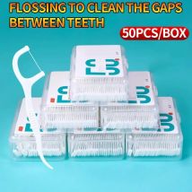 Palitos de plastico muslimex, fio dental, com caixa separada, para limpieza entre os dentes, cuidados bucais, 150 pz