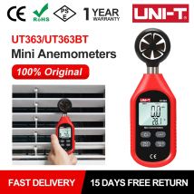 UNI-T-probador de velocidad del viento UT363 UT363BT, Mini Anemómetro Digital, Sensor LCD, retroiluminación, 0-30 m/S, probador de temperatura