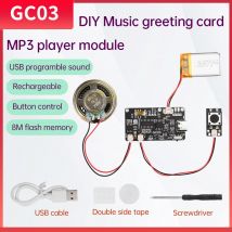 GC03 Aufnahmekarte Bewegung Kreative Geschenkbox Weihnachten Geburtstagskarte Musik Cover Wand MP3 Download Sprachmodul TYPE-C