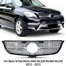 Chrom-Mittelgrill für Benz W166 ML63 AMG ML350 ML400 ML550 2012 2013 2014 2015, Abdeckung mittleres Netz, Autozubehör 1668800985