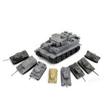 4D 1/144 8 pezzi modello di assemblaggio serbatoio in miniatura Tiger Panther T34 giocattolo militare in plastica Chariot