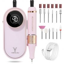 Yokesfellow-máquina pulidora de uñas, lijadora eléctrica recargable de 40000 RPM para quitar uñas de Gel, lima de uñas eléctrica portátil
