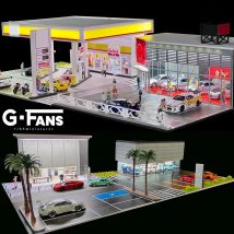 GFans Scala 1/64 Garage per auto Miniature Modello Parcheggio per auto Diecast Scena Display Scena di veicolo Collezione di sfondo giocattolo