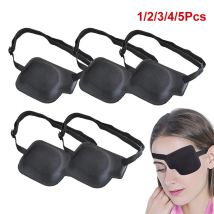1/2/3/4/5PCS Black Single Eye Patch Adjustable 3D Foam Groove Eyeshades For Lazy Eyes Medical Use Concave Eye Patch