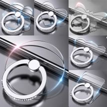 Supporto per anello per cellulare trasparente 360 ° Cavalletto trasparente con rotazione di gradi, compatibile con iPhone Xiaomi per custodia del telefono