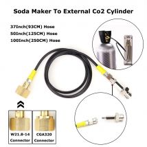 Soda Maker zu externem CO2-Tank-Adapter und Schlauchset, passend für Sodastream und W21.8–14 oder CGA320 mit Schnelltrennung