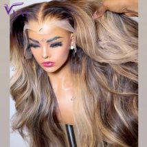 613 Highlight Perücken Körperwelle 360 HD Transparente Spitze Frontal Perücken Echthaar Brasilianische Für Frauen Glueless Perücken Echthaar 4/27