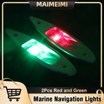 12V LED Navigation Light Marine Boat Signal Warning Waterproof Lamp Boat Side Bow Pontoons Light Corrosion Resistant Red & Green