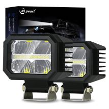 NLpearl 4 Zoll LED-Arbeitslichtleiste Spotlicht Quadratischer Autoscheinwerfer Geländewagen für Motorrad Jeeps LKW ATV SUV Boot 6500K