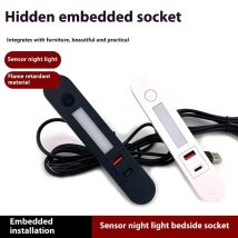 1 pz comodino telefono caricatore incorporato 1 USB A e 1 tipo C con luce notturna nascosta multi-spina incorporata presa di corrente nascosta