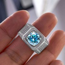 3CT 9 mm Herren-Moissanit-Labordiamantring aus 925er-Sterlingsilber, zertifizierter Ehering, edler Schmuck, Geschenk