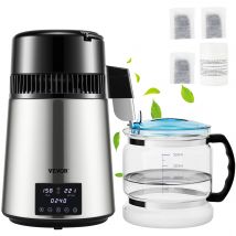 VEVOR Wasser Destilliergerät mit Temperaturregelung, 4 L Destillierer Edelstahl 1750W