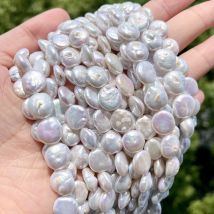 Perle sciolte a disco rotondo con perle naturali barocche da 9-10 mm per ciondoli di gioielli che realizzano accessori per collane fai da te