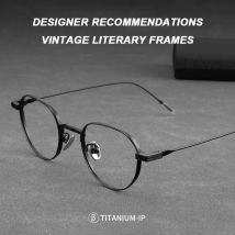 Neue japanische Stil handgemachte ultraleichte Titan Brillengestelle Männer Business große Brillen Luxus Vintage Desaigner Spektakel