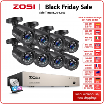 ZOSI 8CH CCTV System H.265 + 5MP Lite HD-TVI DVR kit 8 1080p 2MP Home Security Outdoor Night Vision Camera Kit di videosorveglianza