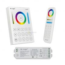 Miboxer FUT089 2,4 G kabellose 8-Zonen-RF-Fernbedienung; B8-Touchpanel-Wandfernbedienung; LS2 5-in-1-LED-Controller für RGB+CCT-LED