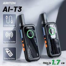 1/2PCS AIRITON AI-T3 Mini Walkie Talkie Thin to 1.7CM UHF HD Sound Profesional Long Range Two Way Radio