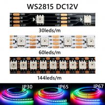 DC12V WS2815 LED-Streifenlicht (WS2812B WS2813 aktualisiert) 5050 RGBIC Individuell adressierbare LED-Leuchten 30/60/144 LEDs/m IP30 65 67