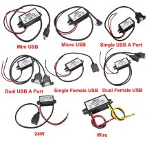 12V do 5V 2A 3A 10W 15W 24W DC-DC przekształtnik Buck moduł zasilania Mini USB Micro USB męski