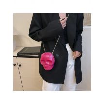 Rose Red Cute Cartoon Shoulder Bag Halloween Funny Ghost Skull Bag Pu Leather Zipper Handbag Purse Small Crossbody Phone Bags