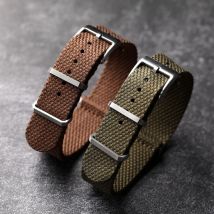 Herren Leinen Nylon armband 20mm 22mm grün braun Vintage Taucher uhr weiches, atmungsaktives, verschleiß festes Armband