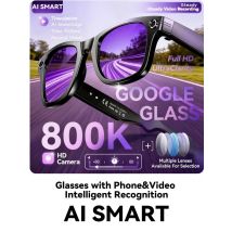 8 Million Pixels Smart Glasses Recording Videos AI Photo Recognition Answer Translation 270mAh IP65 Waterproof Bluetooth Glasses
