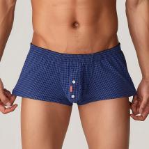 SEOBEAN-Männer kleine karierte Pyjama-Shorts, lässiger Trainingsanzug, U-Tasche
