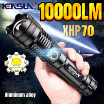 High Power XHP70 LED Flashlight Type-c Rechargeable Aluminium Alloy Torch Zoom Hand Lantern For Camping, Outdoor Emergency