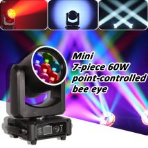 YUER Mini 7X60W LED Point Control Bee Eye Moving Head Licht mit LED Ring CTO Beam Wash Zoom Effekt Bühne DJ Disco Hochzeit Club