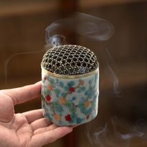 Retro Ru Kiln Ceramic Incense Burner Small Household Indoor Tea Ceremony Incense, Agarwood and Sandalwood Aroma Diffuser Tools