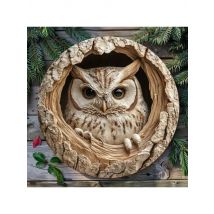 2D Flat Owl-Themed Plaque – 8Inch Wall-Hanging Decor, Nice Gift For Bar, Cafe, Home Office, Valentine's & Holiday
