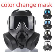 zlangsports Color Changing Tactical Paintball Airsoft Full Face Mask with Double Fans CS Cosplay Protective Masks