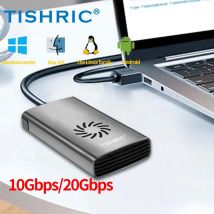 TISHRIC Externes Festplattengehäuse M2 NGFF NVME SSD-Gehäuse für Festplatte USB C Externes Gehäuse mit Lüfter für Gaming-Laptop PS5/4