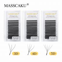 MASSCAKU 12Lines Premium Mink 3D 4D 5D 6D Wstępnie wykonane sztuczne rzęsy w kształcie litery W Miękkie i naturalne indywidualne przedłużanie rzęs