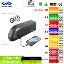 48V 20ah E-Bike-Batterie 6-polige Unterrohr 52V elektrische Batterie Original 1000 Lithium-Ionen-Batterie 1500W W Lithium-Batterie pack