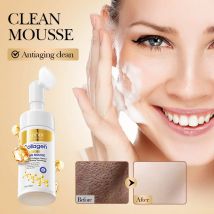 SADOER Detergente viso al collagene per mousse antirughe per pulizia profonda Nutriente Umidità Cura della pelle 120ml