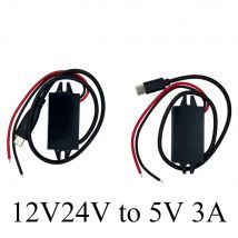 Modulo di alimentazione convertitore step down DC DC da 12V24V a 5V 3A per adattatore Mini Micro USB per auto maschio femmina con caricabatteria per auto