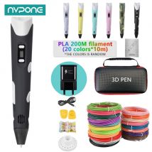2025 Juego divertido de bolígrafo 3D DIY para niños, cumpleaños, Navidad, regalo de Año Nuevo, bolígrafo de impresión 3D creativo para niños y niñas con filamento PLA, bolígrafos 3D
