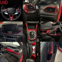 LHD Rot Innen Dashboard Zentrale Konsole Getriebe Shift Air Vent Fenster Schalter Abdeckung Für Hyundai i30 N Außen Zubehör