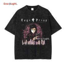 Ergo Proxy T Hemd Anime Mayer Re-l Übergroßen Vintage Gewaschen T-shirts Streetwear Retro Manga DTG Druck Tops Tees Männer baumwolle